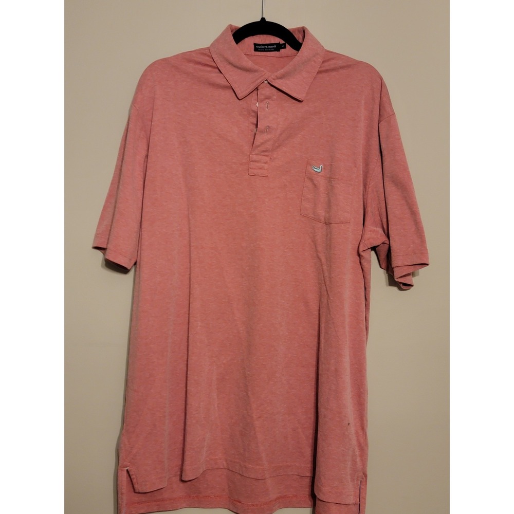 MENS XL SOUTHERN MARSH PEACH‎ COLOR POCKET POLO